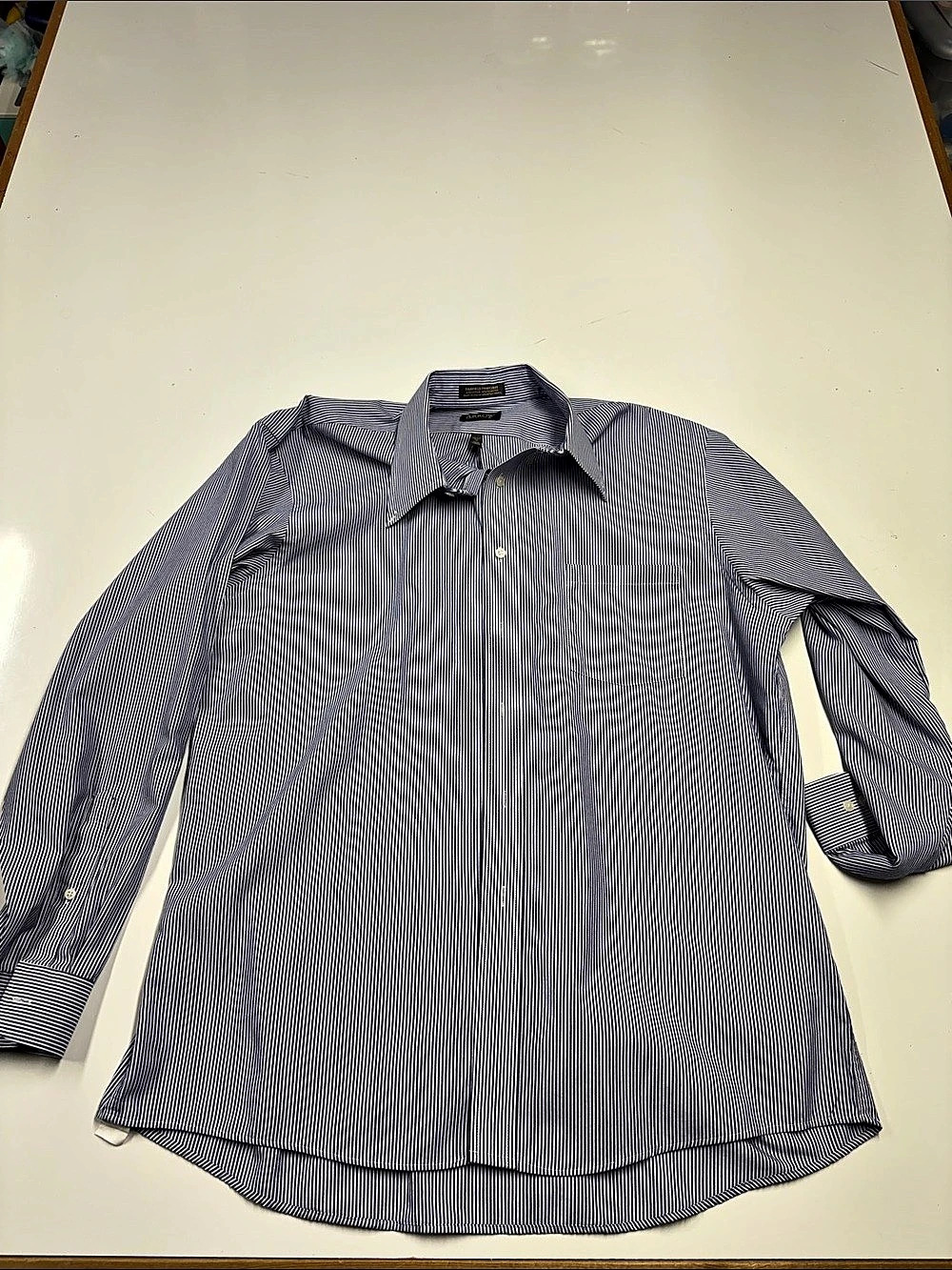 Arrow Fairfield Pinpoint Dress Shirt Blue & White Size 17 34-35